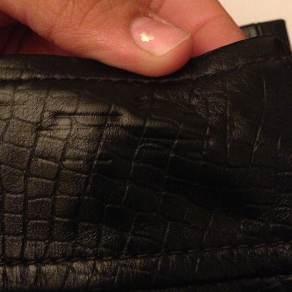 Stunning Black leather Croc style Skirt Size 2 - Picture 4 of 4